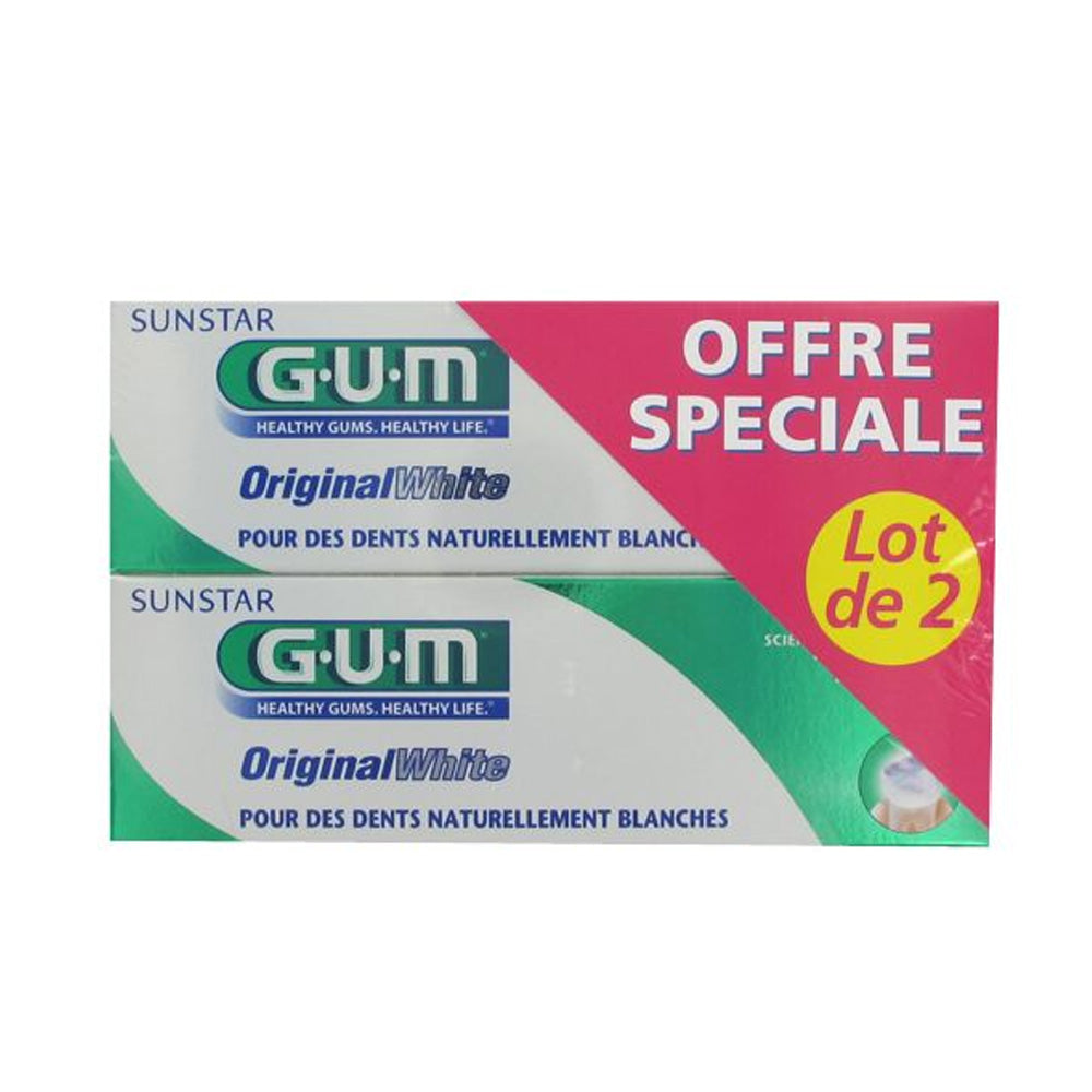 🎁Gum Original White Dentifrice 75ml Offre Speciale Lot de 2