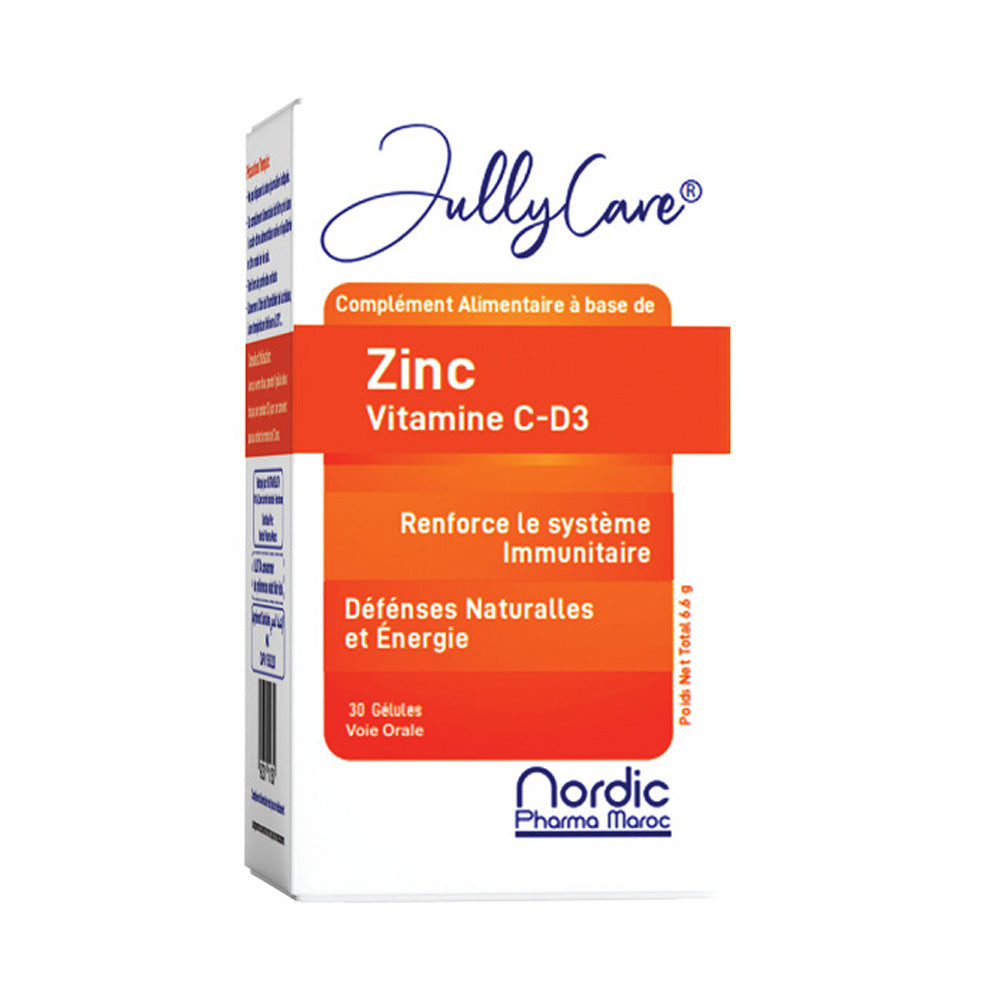 JullyCare Zinc Vitamine C-D3 30 Gélules - Nova Para