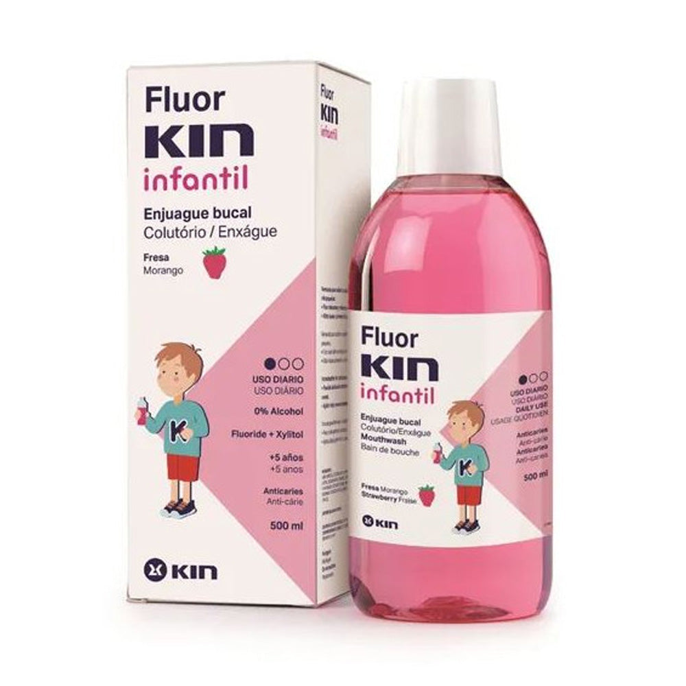 Kin Fluor Bain De Bouche Enfant Fraise 500ml nova parapharmacie prix maroc casablanca