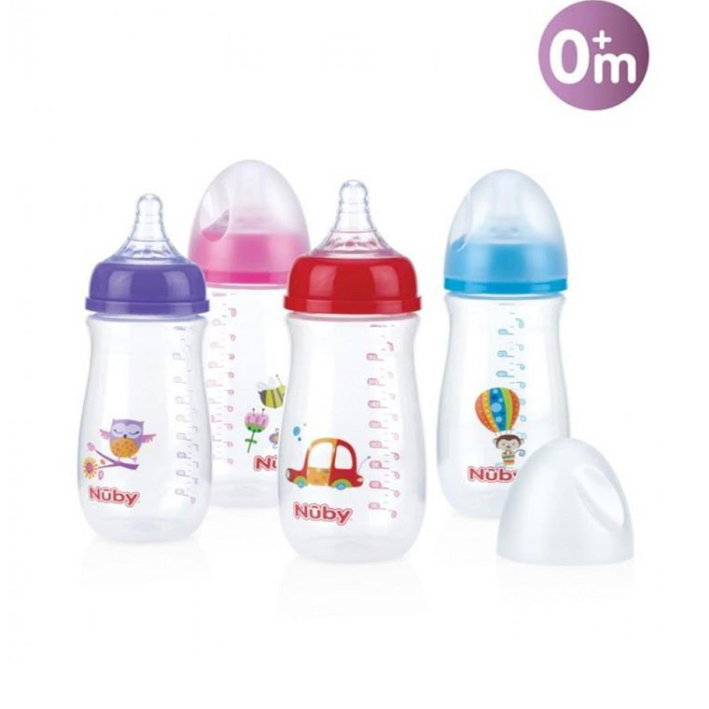 Nuby Biberon Oval Large Tétine Débit 270Ml +0 Mois ID1242 - Nova Para