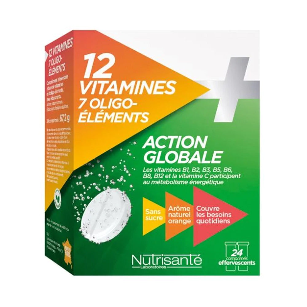 Nutrisanté 12 Vitamine + 7 Oligo-Eléments 24 Comprimés nova parapharmacie prix maroc casablanca