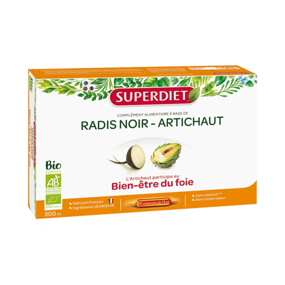 Super Diet Radis Noir Artichaut Bio 20 Ampoules*15 ml nova parapharmacie prix maroc casablanca