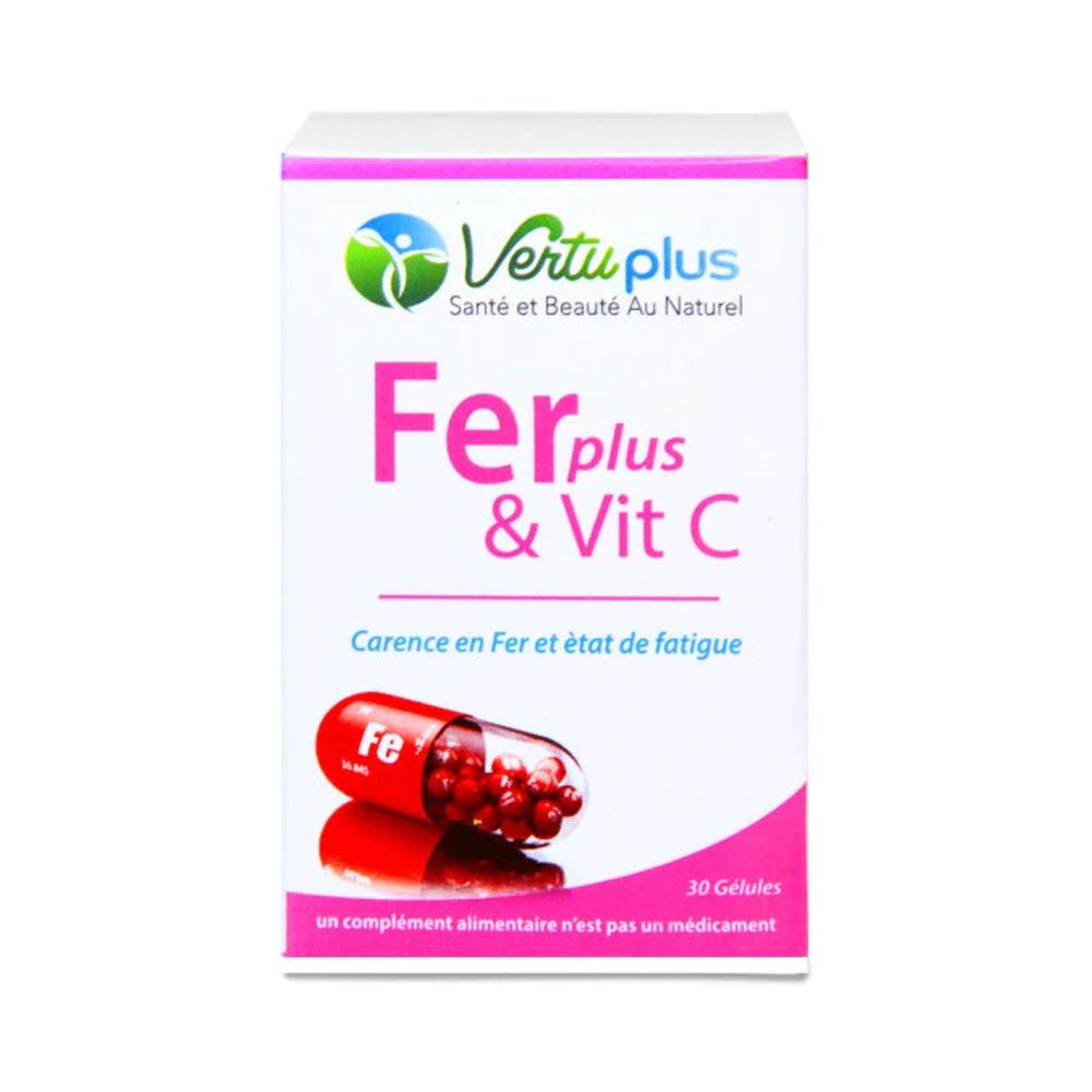 Vertu Plus Fer Plus Et Vitamine C 30 Gélules nova parapharmacie prix maroc casablanca