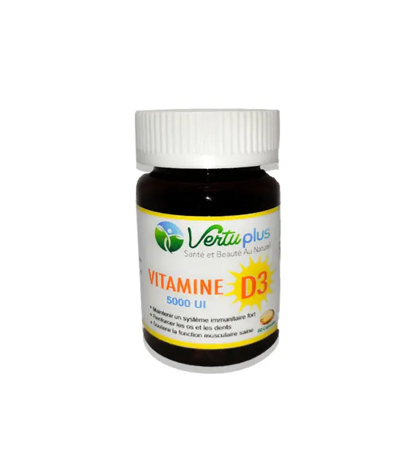 Vertu Plus Vitamine D3  5000 UI 60 Capsules nova parapharmacie prix maroc casablanca